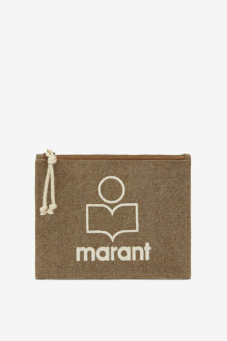 Pochette in cotone sbiadito con logo Netia