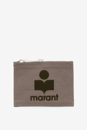 Pochette in cotone sbiadito con logo Netia