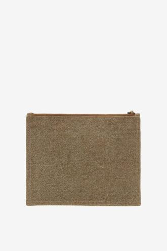 Pochette in cotone sbiadito con logo Netia