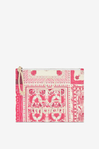 Pochette in cotone stampato con logo Netia