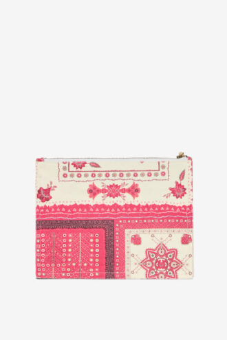 Pochette in cotone stampato con logo Netia