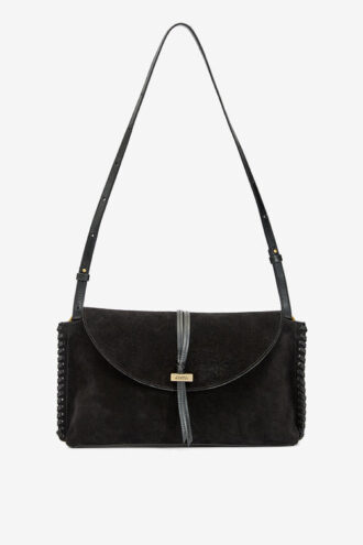 Pochette in pelle di vitello scamosciata intrecciata Silao Pochette in pelle di vitello scamosciata intrecciata Silao