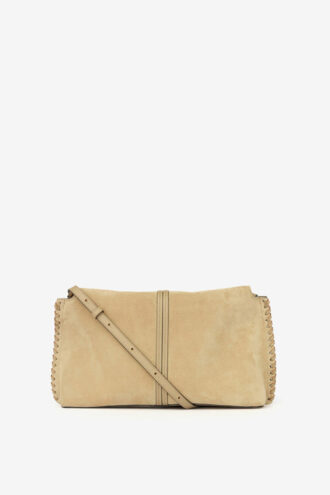 Pochette in pelle di vitello scamosciata intrecciata Silao Pochette in pelle di vitello scamosciata intrecciata Silao