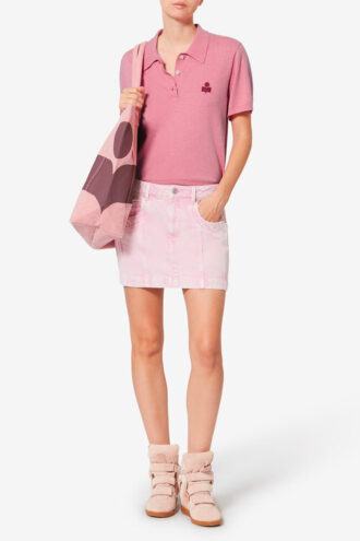 Polo in misto cotone e lana con logo Althea