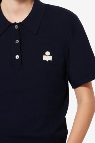 Polo in misto cotone e lana con logo Althea