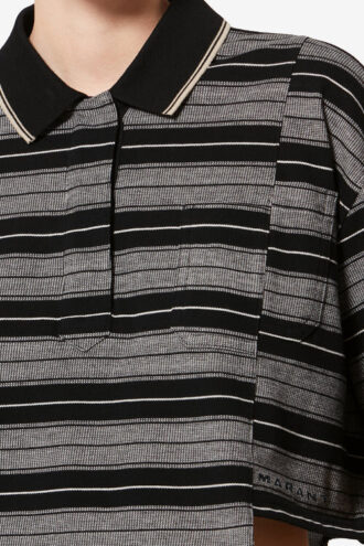 Polo in piqué di cotone a righe Isalyne