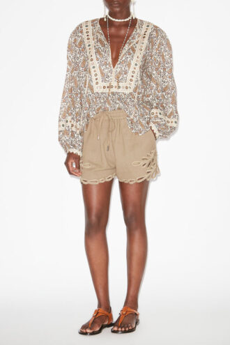 Safa Short Shorts con ricami traforati