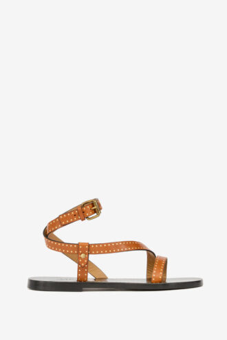Sandali piatti in pelle con borchie Jopee
