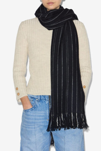 Sciarpa lunga a righe in cashmere e lana Carlysta Sciarpa lunga a righe in cashmere e lana Carlysta