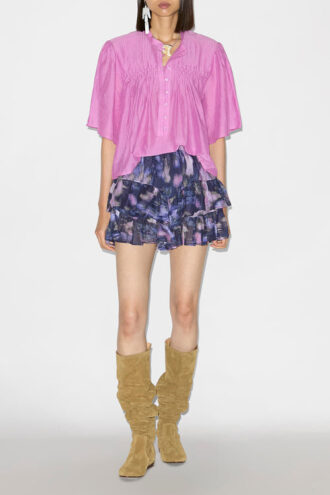 Shorts con volant in voile di cotone stampato Jocadia Shorts con volant in voile di cotone stampato Jocadia