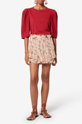 Shorts fluidi in mussola stampata
