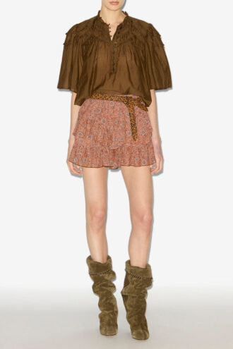 Shorts in cotone stampato con volant Jocadia