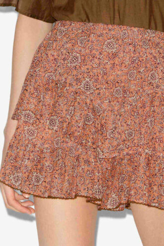 Shorts in cotone stampato con volant Jocadia