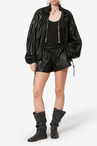 Shorts Naline in morbida ecopelle