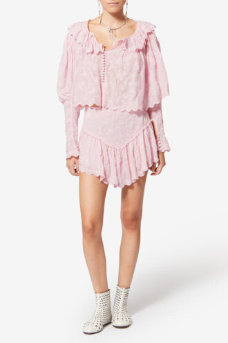 Shorts Zoelia in seta e cotone ricamati