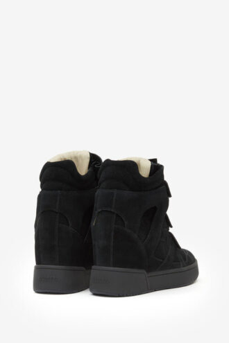 Sneakers alte con zeppa in pelle