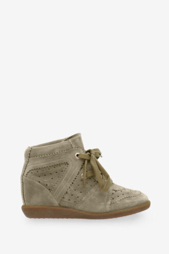 Sneakers con zeppa in pelle di vitello scamosciata Bobby