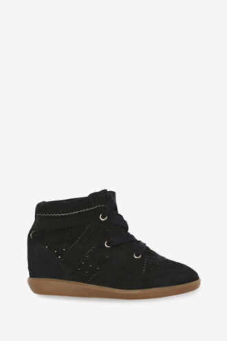 Sneakers con zeppa in pelle di vitello scamosciata Bobby