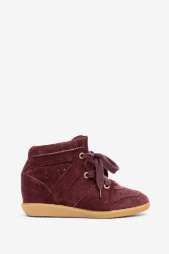 Sneakers con zeppa in pelle di vitello scamosciata Bobby