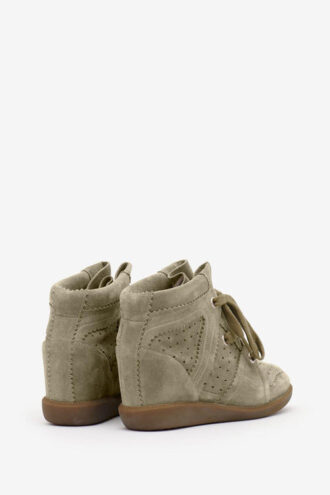 Sneakers con zeppa in pelle di vitello scamosciata Bobby