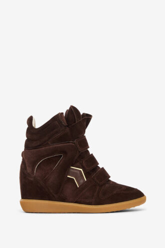 Sneakers con zeppa in pelle scamosciata Bekett