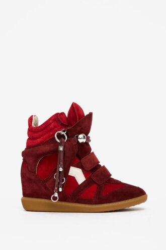 Sneakers con zeppa in pelle scamosciata Bekett