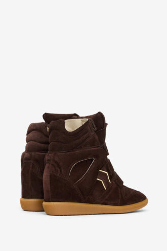 Sneakers con zeppa in pelle scamosciata Bekett