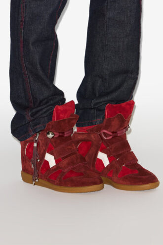 Sneakers con zeppa in pelle scamosciata Bekett