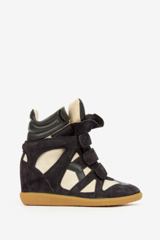 Sneakers con zeppa in pelle scamosciata di vitello Bekett