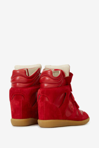 Sneakers con zeppa in pelle scamosciata di vitello Bekett