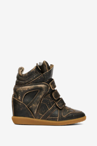 Sneakers con zeppa in pelle vintage Bekett