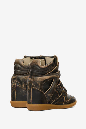 Sneakers con zeppa in pelle vintage Bekett