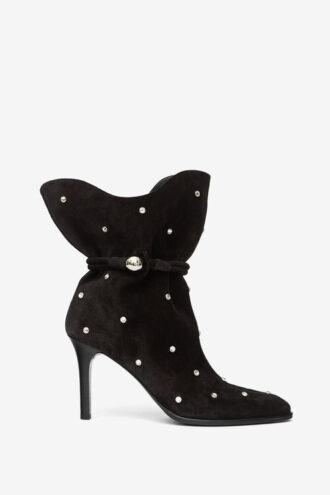 Stivali Lolya in pelle scamosciata con strass