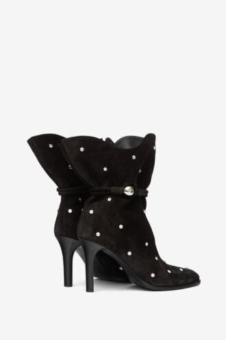 Stivali Lolya in pelle scamosciata con strass