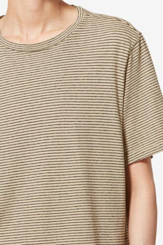 T-shirt a righe in cotone e lino Zewel