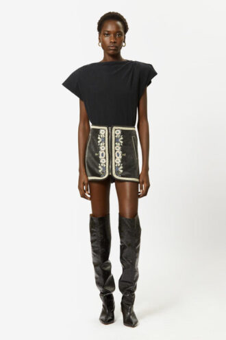 T-shirt asimmetrica a maniche corte Sebani