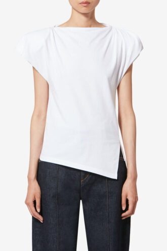 T-shirt asimmetrica a maniche corte Sebani