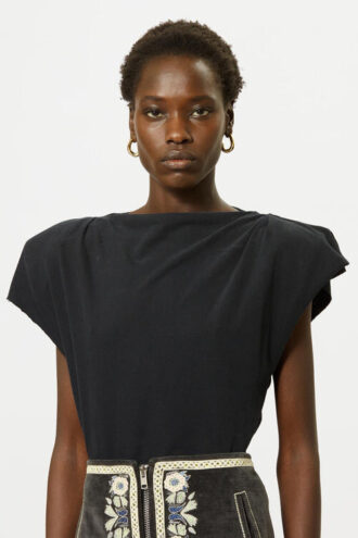 T-shirt asimmetrica a maniche corte Sebani