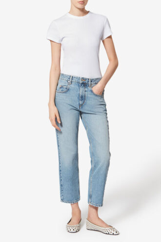 T-shirt in cotone a maniche corte con bordi a costine Taomi