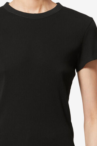T-shirt in cotone a maniche corte con bordi a costine Taomi