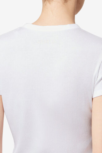 T-shirt in cotone a maniche corte con bordi a costine Taomi