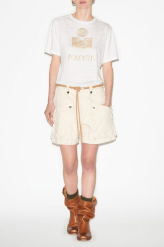 T-shirt in lino con logo Koldi