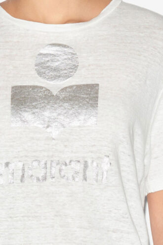 T-shirt in lino con logo Zewel