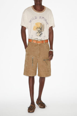 T-shirt in lino stampato Honore