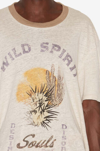 T-shirt in lino stampato Honore