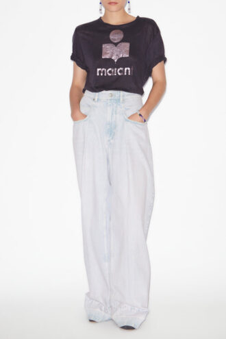 T-shirt in lino Zewel con logo