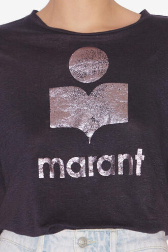 T-shirt in lino Zewel con logo