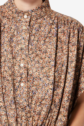 Top Azalea in jacquard di seta floreale