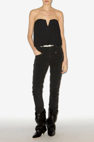 Top bustier drappeggiato in jersey Amalia