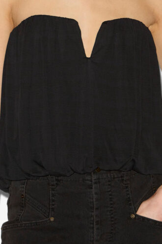 Top bustier drappeggiato in jersey Amalia